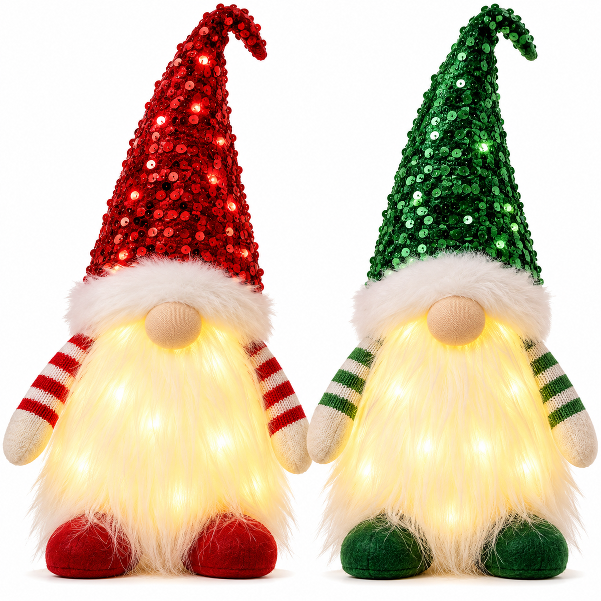 Set de 2 Pitici de Crăciun Luminoși