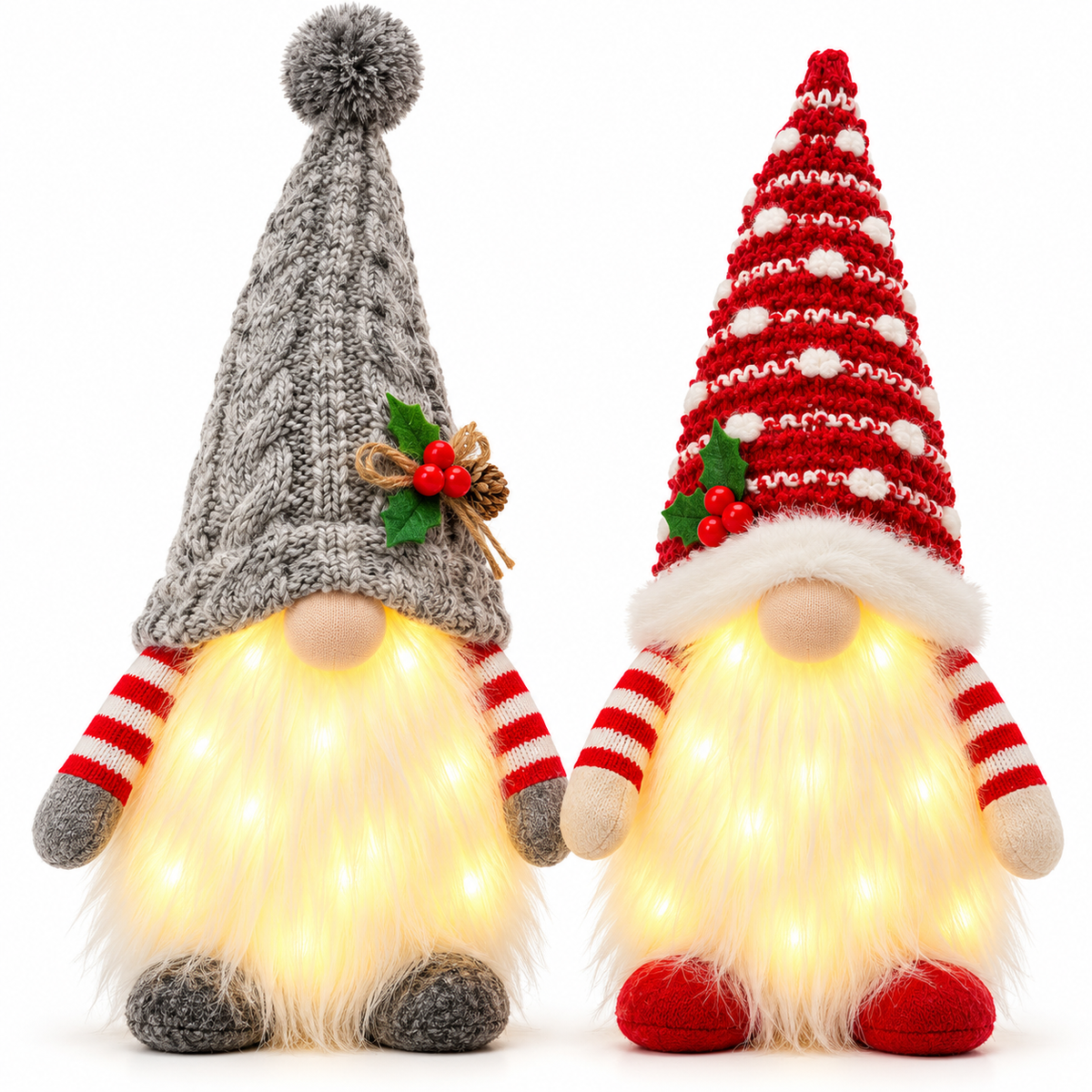 Set de 2 Pitici de Crăciun Luminoși